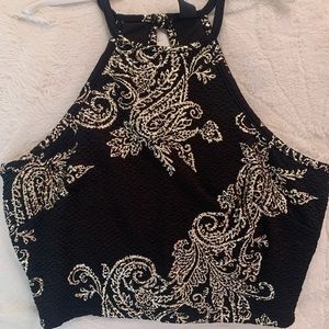 Windsor black and gold crop top